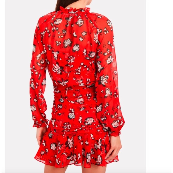 VERONICA BEARD Alena Ruched Floral Dress (D4) - Picture 5 of 11